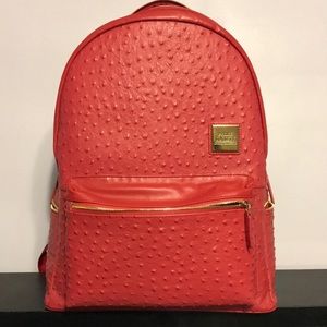 Prime society red alligator leather book bag